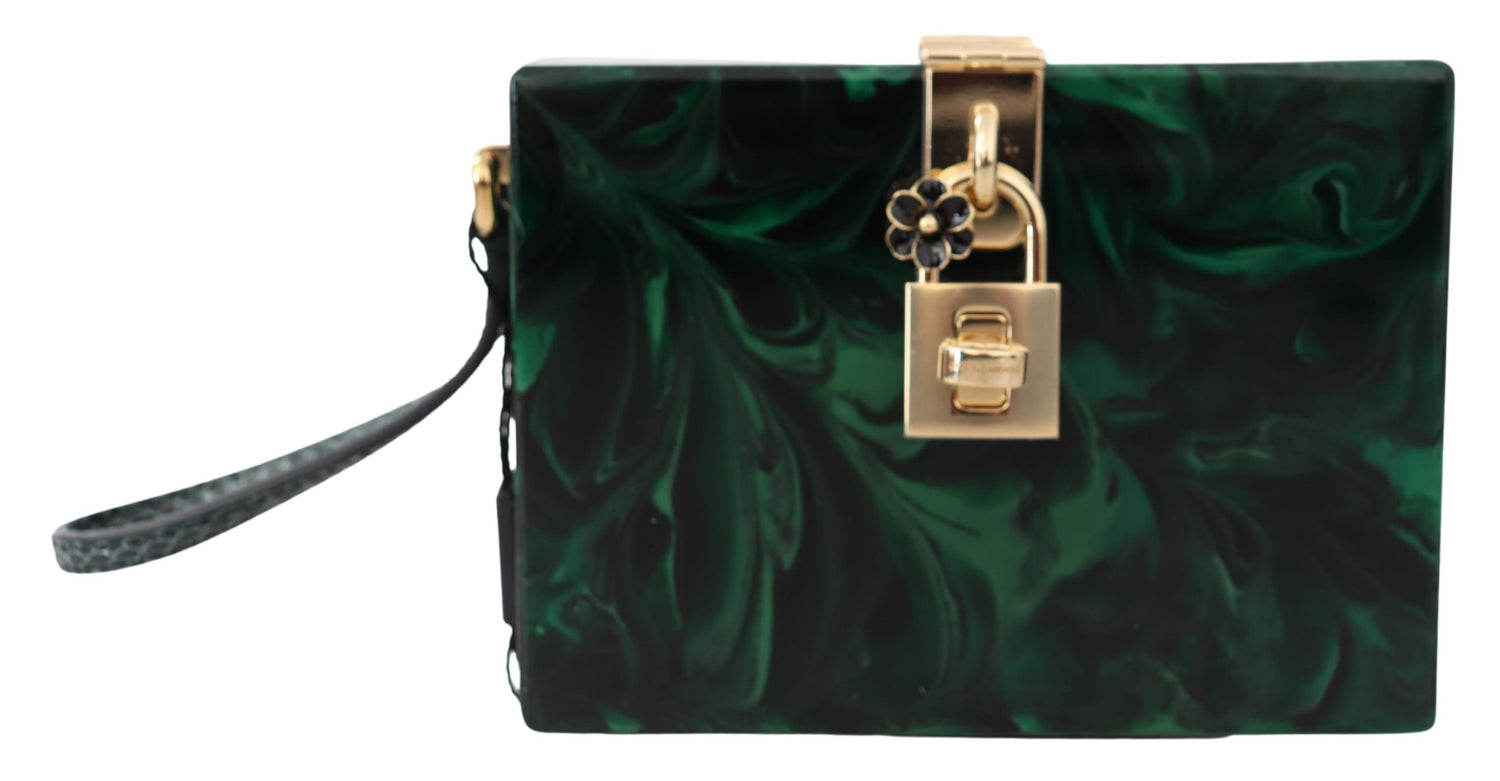 Dolce & Gabbana Yellow Plexiglass Taormina Lace Clutch Borse Bag